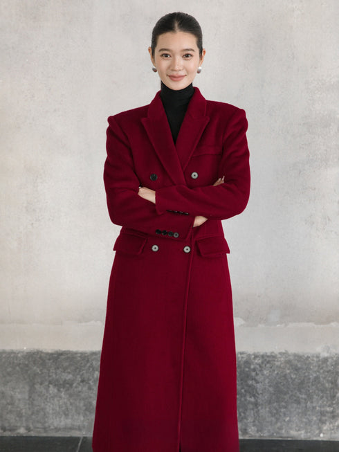 Double-Breasted Wool CAlpaca Coat